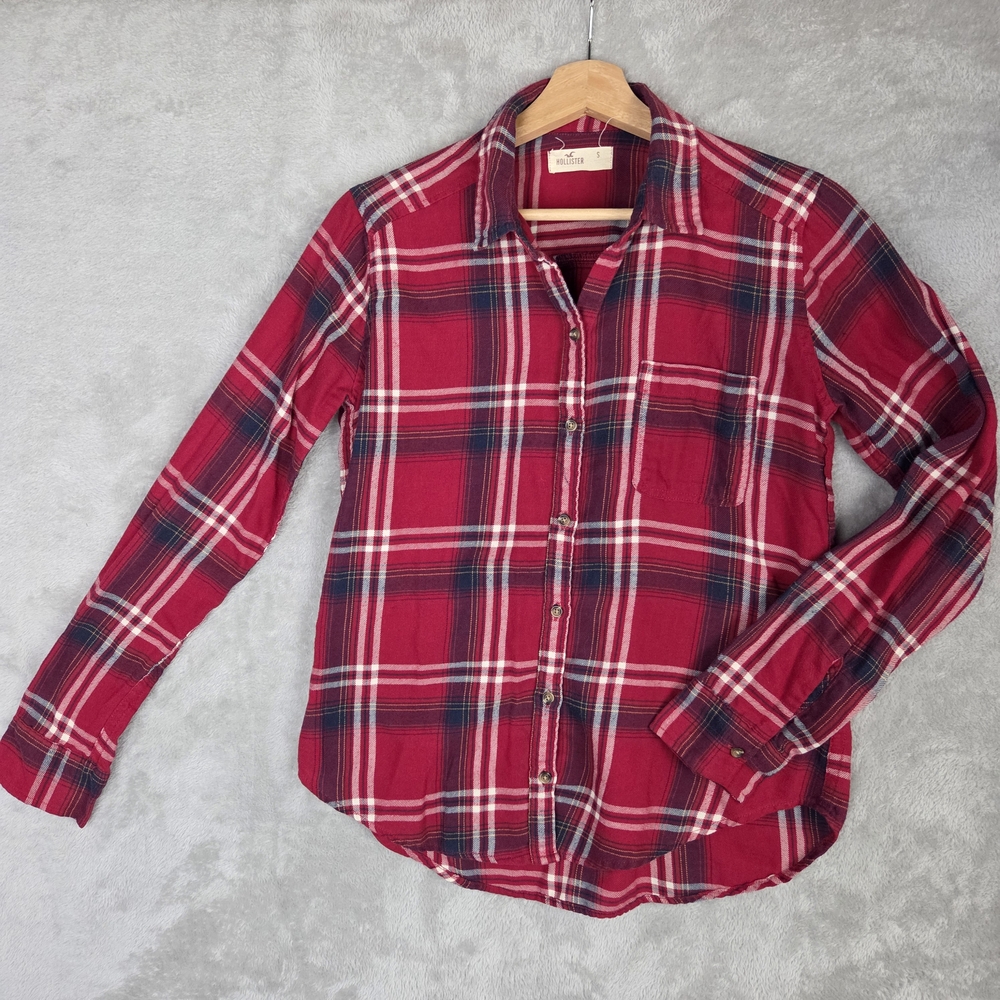 Hollister Red and Blue Plaid Shirt